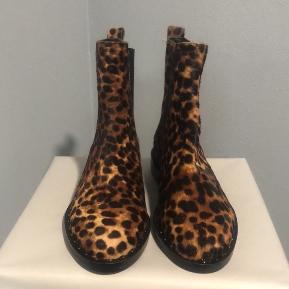 New REBECCA MINKOFF Leopard Print Calf Hair Sabeen Chelsea Boot - Picture 4 of 9